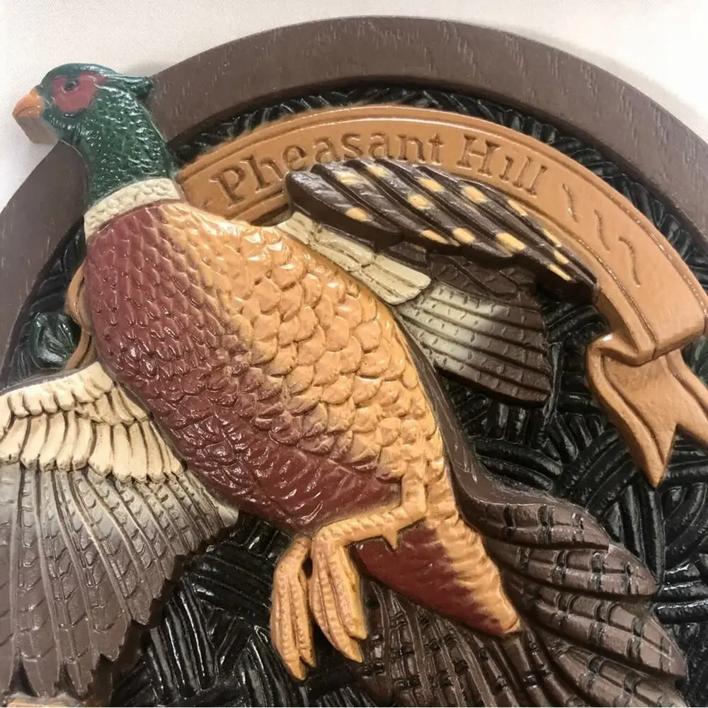 Home Interiors Waterfowl Wall Decor Brown Tan Green Hard Plastic